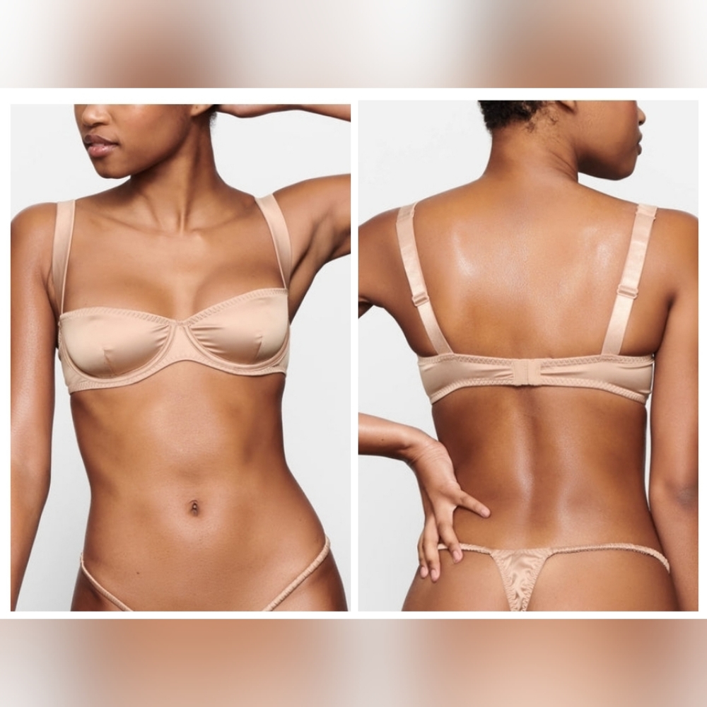Skims Pink Sand WOVEN SHINE Underwire Bra 38A